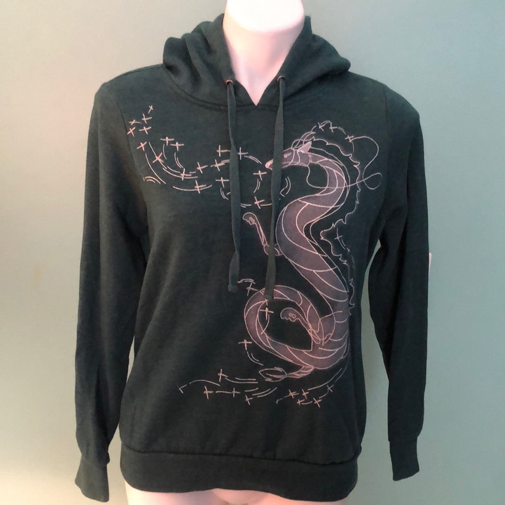 Spirited Away Studio by Her Universe Dragon print green hooded sweatshirt